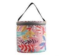 Bolsa redonda de almacenamiento de hilo de lana para proyectos de ganchillo y tejer, bolsa organizadora de ganchillo de tela Oxford con compartimento para herramientas de bricolaje, almacenamiento de