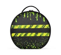Bolsa redonda para cosméticos, bolsa organizadora de viaje para maquillaje, brochas de maquillaje, artículos de tocador, accesorios de joyería, rayas verdes, verde a rayas, Talla única, Estuche de