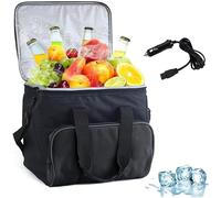 Bolsa Refrigerante Eléctrica Portátil 15L - Refrigerador/Calentador 2-en-1 12V DC, Caja Fría Estanca Ahorradora con Correa/Bolsillo para Camping, Viaje, Picnic