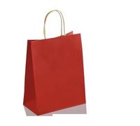 Bolsa Regalo 10/30/50pcs Holiday Party Bag With Handle Jewelry Shopping Bag Christmas Marriage Colored Paper Bag(Red,50PCS)
