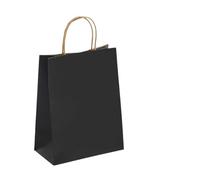Bolsa Regalo 10/30/50pcs Holiday Party Bag With Handle Jewelry Shopping Bag Christmas Marriage Colored Paper Bag(Black,50PCS)