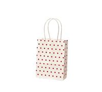 Bolsa Regalo 10Pcs Dot Kraft Paper Bags With Handles Birthday Wedding Christmas Party Decoration Packaging(Red dot,21x15x8cm)