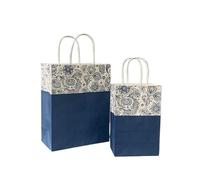 Bolsa Regalo 10pcs Foral Fruit Paper Bag With Handle Multifunction Christams Birthday Party Favor Decoration Packing Bags(Color15,27x21x11cm)