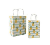 Bolsa Regalo 10pcs Foral Fruit Paper Bag With Handle Multifunction Christams Birthday Party Favor Decoration Packing Bags(Color23,21x13x8cm)