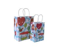 Bolsa Regalo 10pcs Foral Fruit Paper Bag With Handle Multifunction Christams Birthday Party Favor Decoration Packing Bags(Color14,21x13x8cm)