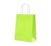 Bolsa Regalo 10Pcs Kraft Bag Paper Bags Reusable Grocery Shopping Bags For Packaging Craft Wedding Business Party Bags(Lime green)