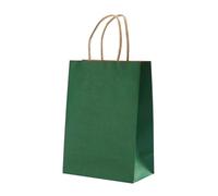 Bolsa Regalo 10Pcs Kraft Bag Paper Bags Reusable Grocery Shopping Bags For Packaging Craft Wedding Business Party Bags(Dark green)
