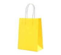 Bolsa Regalo 10Pcs Kraft Bag Paper Bags Reusable Grocery Shopping Bags For Packaging Craft Wedding Business Party Bags(Yellow)