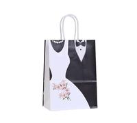Bolsa Regalo 12/24Pcs Bride And Groom Paper Bag With Handle Wedding Dress Candy Favor Portable Packaging Bag(Color2,12pcs)