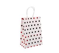 Bolsa Regalo 12/30pcs Foil Dot Gift Tote Bags, Stylish Packaging, For Party, Birthday, Wedding, Daily Use(Red,12PCS_21X11X27CM)