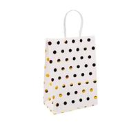 Bolsa Regalo 12/30pcs Foil Dot Gift Tote Bags, Stylish Packaging, For Party, Birthday, Wedding, Daily Use(Gold,12PCS_11X6X15CM)