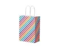 Bolsa Regalo 12pcs Rainbow Kraft Paper Bag With Handle Candy Bags Christmas, Wedding Birthday Candy Bag(Color3)