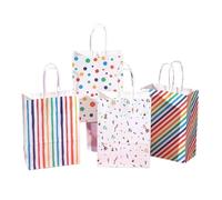 Bolsa Regalo 12pcs Rainbow Kraft Paper Bag With Handle Candy Bags Christmas, Wedding Birthday Candy Bag(Color2)