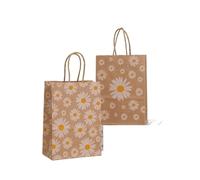 Bolsa Regalo 24pcs Mix Daisy Flower Theme Kraft Paper Packing Tote Bag For Birthday Wedding Party Decoration