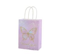 Bolsa Regalo 5/10/20/30pcs Butterfly Party Bags Hand-Held Kraft Paper Bag Wedding Mothers Day Birthday Party Supplies(Color 02,20pcs)
