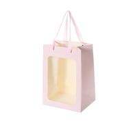 Bolsa Regalo 5/10pcs Bag Paper Packaging Bag With Handle With Clear Window Birthday Supplies Cake Candy Storage Box(Color 2,5PCS_L)