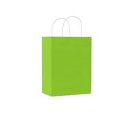 Bolsa Regalo 5-50Pcs Paper Bags With Handles Kraft Brown Paper Party Favors Bags For Birthday Wedding(Green,20 Pcs)