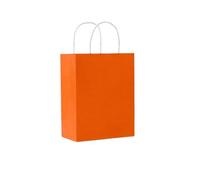 Bolsa Regalo 5-50Pcs Paper Bags With Handles Kraft Brown Paper Party Favors Bags For Birthday Wedding(Orange,30 Pcs)