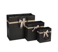 Bolsa Regalo 5pcs Black Portable Bag With Handles For Books Paper Bow Packing Box Birthday Party Wedding Present Box(30x12x27cm)