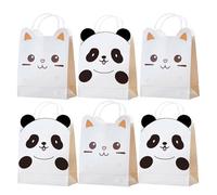 Bolsa Regalo 6/12/24pcs Animals Paper Bags With Handle Candy Cookies Bags For Party Decorations Supplies(Color1,6pcs)