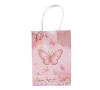 Bolsa Regalo 6/12/24PCS Butterfly Party Bags Paper Bag With Handle Wedding Birthday Party Thank You Paper Bag Supplies(Color4,6pcs)