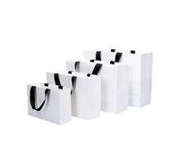 Bolsa Regalo 8pcs Shopping Bags Ribbon Handles Paper Bags For Christmas Wedding Clothes Shoes Box Packaging(WHITE,43x31cmx14cm)
