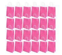 Bolsa Regalo Colorful Paper Bag With Handle Pink Rosered Packaging For Birthday Wedding Festival Party Storage Bags(24pcs Rosered)