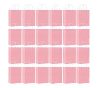 Bolsa Regalo Colorful Paper Bag With Handle Pink Rosered Packaging For Birthday Wedding Festival Party Storage Bags(24pcs Pink)