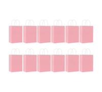 Bolsa Regalo Colorful Paper Bag With Handle Pink Rosered Packaging For Birthday Wedding Festival Party Storage Bags(12pcs Pink)