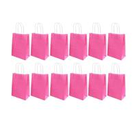 Bolsa Regalo Colorful Paper Bag With Handle Pink Rosered Packaging For Birthday Wedding Festival Party Storage Bags(12pcs Rosered)