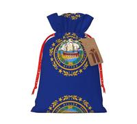 Bolsa resistente con cordón ajustable de la bandera del estado de New Hampshire de 8.3 x 11.8 pulgadas, bolsa de regalo moderna y práctica para necesidades diarias, 1 unidad