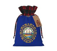 Bolsa resistente con cordón ajustable de la bandera del estado de New Hampshire de 8.3 x 11.8 pulgadas, bolsa de regalo moderna y práctica para necesidades diarias, 1 unidad