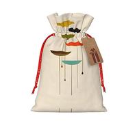 Bolsa resistente con cordón de estampado moderno de mediados de siglo, 11,9 x 17,5 cm, bolsa de regalo moderna y práctica para necesidades diarias, 1 unidad