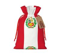 Bolsa resistente con cordón de la bandera de Perú de 4.7 x 6.9 pulgadas, bolsa de regalo moderna y práctica para necesidades diarias, 1 unidad