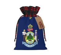 Bolsa resistente con cordón de la bandera del estado de Maine de 4.7 x 6.9 pulgadas, bolsa de regalo moderna y práctica para necesidades diarias, 1 unidad