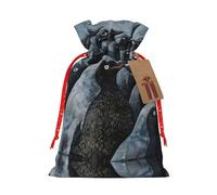 Bolsa resistente con cordón de pingüino gris de 4.7 x 6.9 pulgadas, bolsa de regalo moderna y práctica para necesidades diarias, 1 unidad