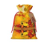 Bolsa resistente de Acción de Gracias con cordón, perfecta para regalos, viajes y uso diario con etiquetas de regalo de papel kraft