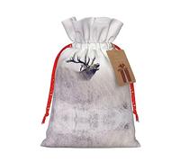 Bolsa resistente de ciervo salvaje con cordón, perfecta para regalos, viajes y uso diario con etiquetas de regalo Kraft