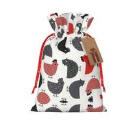 Bolsa resistente de pollo de dibujos animados creativa con cordón, perfecta para regalos, viajes y uso diario con etiquetas de regalo Kraft