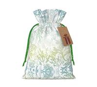 Bolsa reutilizable con cordón con estampado de algas marinas verdes, perfecta para cumpleaños, aniversarios y fiestas