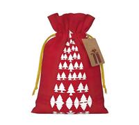 Bolsa reutilizable con cordón con estampado de árbol de abedul de Feliz Navidad, perfecta para cumpleaños, aniversarios y fiestas