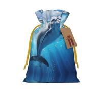 Bolsa reutilizable con cordón con estampado de delfín, perfecta para cumpleaños, aniversarios y fiestas