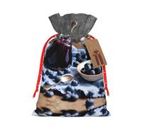 Bolsa reutilizable con cordón con estampado de mermelada de arándanos, perfecta para cumpleaños, aniversarios y fiestas