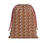 Bolsa reutilizable con cordón para regalo con estampado de galletas de jengibre, decoración de fiestas, almacenamiento diario, celebraciones
