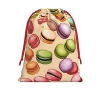 Bolsa reutilizable con cordón para regalo con estampado de galletas de macarrón, decoración de fiestas, almacenamiento diario, celebraciones