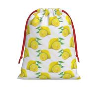 Bolsa reutilizable con cordón para regalo, con estampado de limón, color amarillo, decoración festiva, recuerdo de fiesta, bolsa de almacenamiento diario