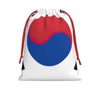Bolsa reutilizable con cordón para regalo, diseño de bandera de la República de Corea, decoración festiva, recuerdo de fiesta, bolsa de almacenamiento diario