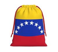 Bolsa reutilizable con cordón para regalo, diseño de bandera de Venezuela, decoración de fiestas, almacenamiento diario, celebraciones
