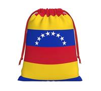 Bolsa reutilizable con cordón para regalo, diseño de bandera de Venezuela, decoración festiva, recuerdo de fiesta, bolsa de almacenamiento diario
