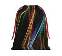 Bolsa reutilizable con cordón para regalo, diseño de líneas coloridas, decoración festiva, recuerdo de fiesta, bolsa de almacenamiento diario